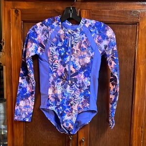 Girls size L/12 athletic brand long sleeve one piece swimsuit